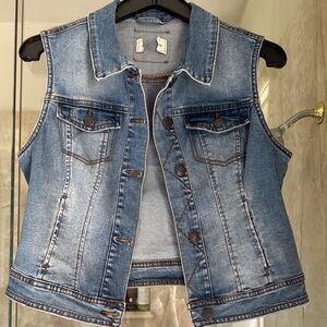 Blue Denim Sleeveless Vest
